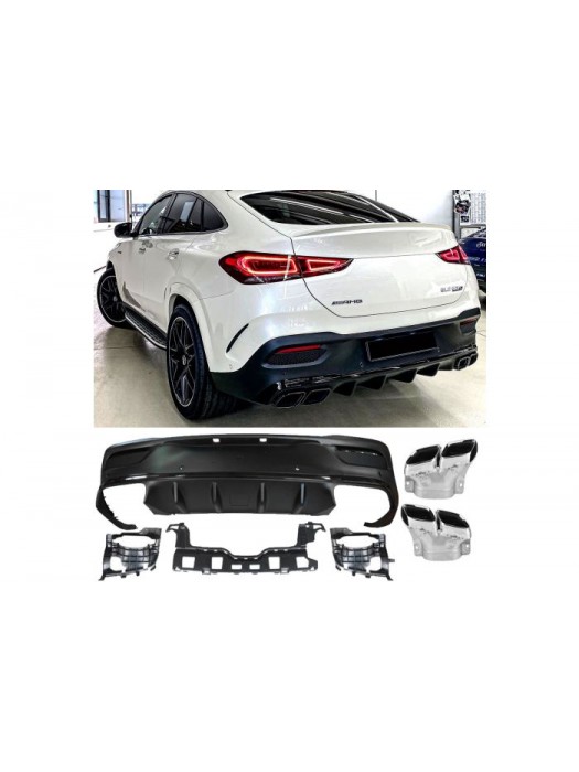 Zadní difuzor Mercedes Benz GLE Coupe C167 - hranate koncovky (chrom)